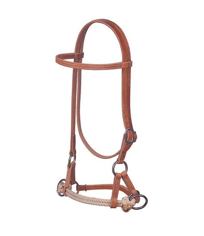 HARNESS LEATHER SIDE PULL, DOUBLE ROPE