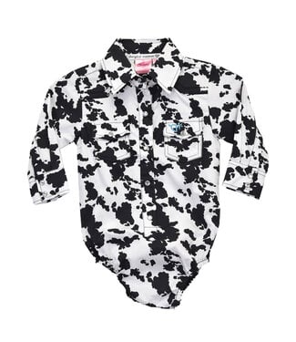 Cowgirl Hardware 825585R-010 COWGIRL HARDWARE INFANT ALL OVER COWPRINT ROMPER