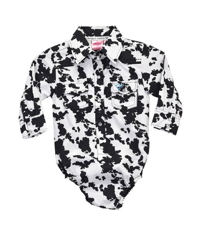 825585R-010 COWGIRL HARDWARE INFANT ALL OVER COWPRINT ROMPER