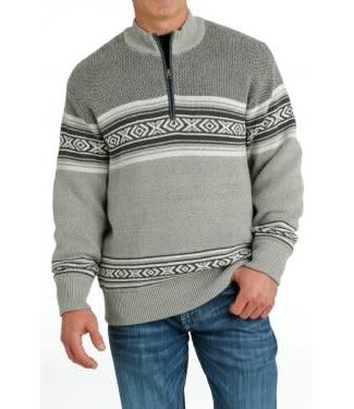 Cinch MWK1560004 CINCH MEN'S 1/4 ZIP GRAY SWEATER