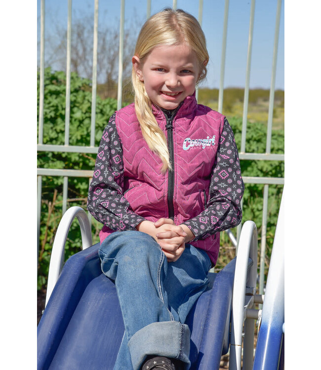 486270-171 COWGIRL HARDWARE SASSY COWGIRL QUILTED BERRY VEST
