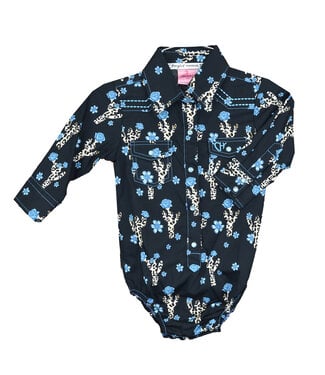 Cowgirl Hardware 825547R-010 COWGIRL HARDWARE INFANT LEOPARD CACTUS L/S ROMPER