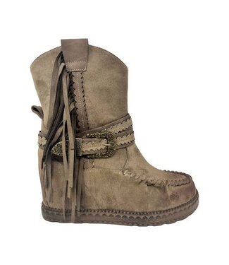 Very G REX LOW TAUPE SUEDE FRINGE BOOT