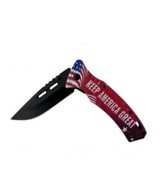 KS1972-KAG RED TACTICAL SPRING ASSIST AMERICAN FLAG KNIFE