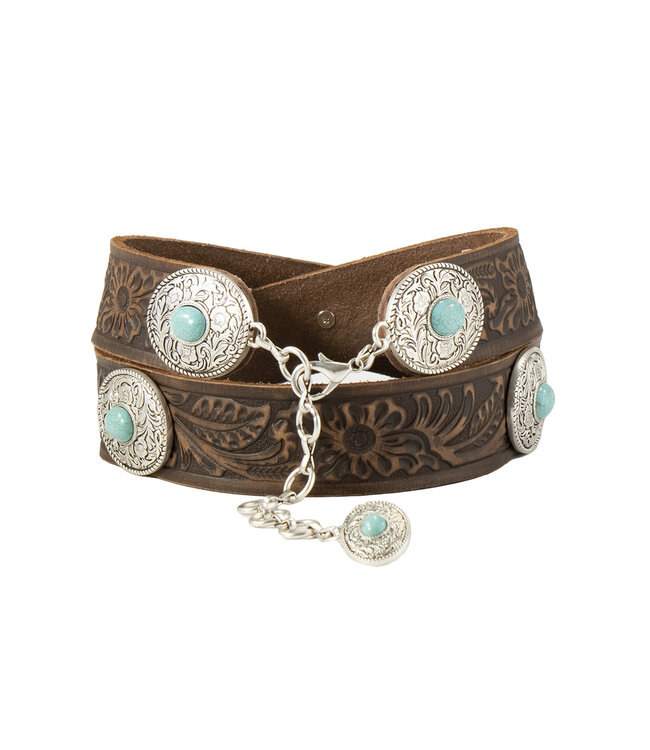 FLORAL WITH TURQUOISE BELT