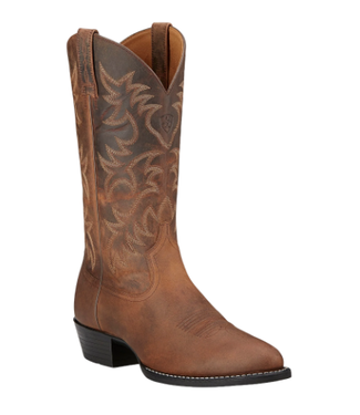 Ariat HERITAGE WESTERN R TOE DISTRESSED BROWN BOOTS