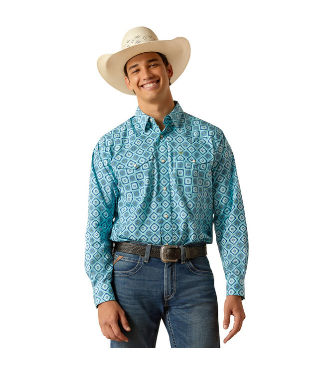 PEARSON SNAP LONG SLEEVE SHIRT TURQUOISE