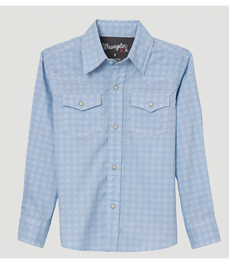 Wrangler 20X WESTERN SNAP PRINT SHIRT IN CONCENTRIC BLUE
