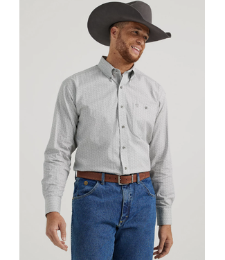 Wrangler GEORGE STRAIT L/S BUTTON-DOWN SHIRT IN GRAY HATCHES
