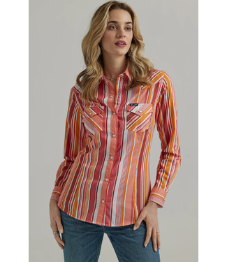 Wrangler ALL OCCASION WESTERN SNAP SHIRT IN SUNNY STRIPE