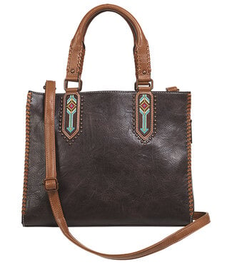 Nocona RUTHIE CONCEAL & CARRY STUDDED BROWN TOTE