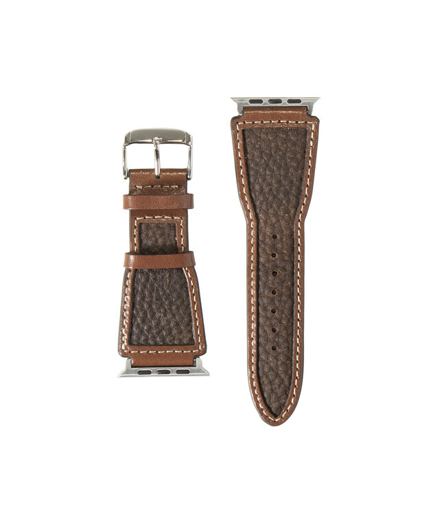 WESTERN iWATCH BAND INLAY BUCKLE LEATHER BROWN