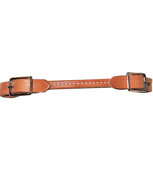 HARNESS LEATHER ROUNDED CURB STRAP- RUSSET