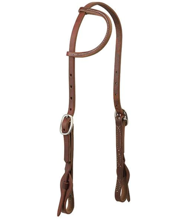 WORKING TACK QUICK CHANGE SINGLE-PLY HEADSTALL, LEATHER TAB ENDS