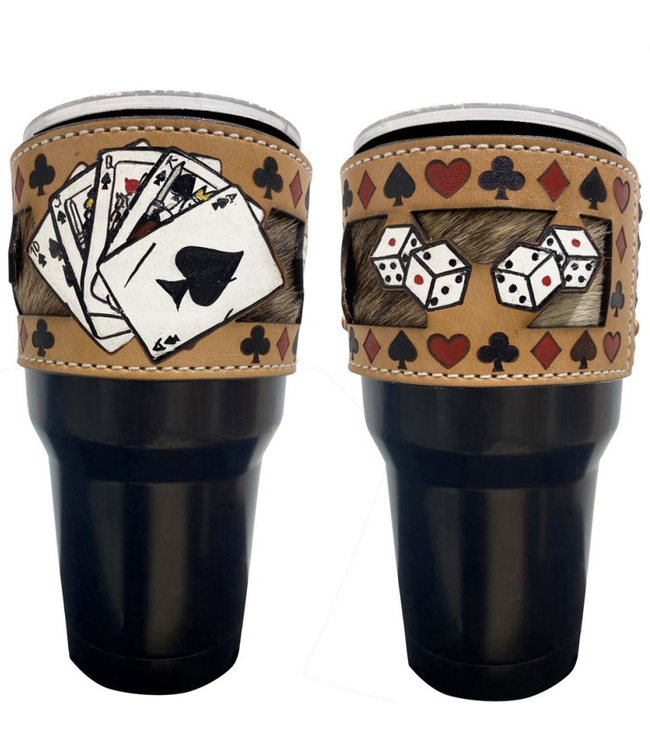 INSULATED TUMBLER WITH REMOVABLE SLEEVE ROYAL FLUSH/DICE