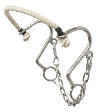 Showman STAINLESS STEEL ROPE NOSE "LITTLE S" HACKAMORE
