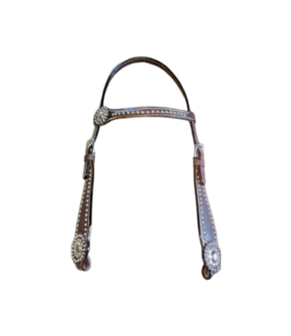 BUFFALO LEATHER OF THE ROCKIES ONE EAR HEADSTALL WITH SPOTS