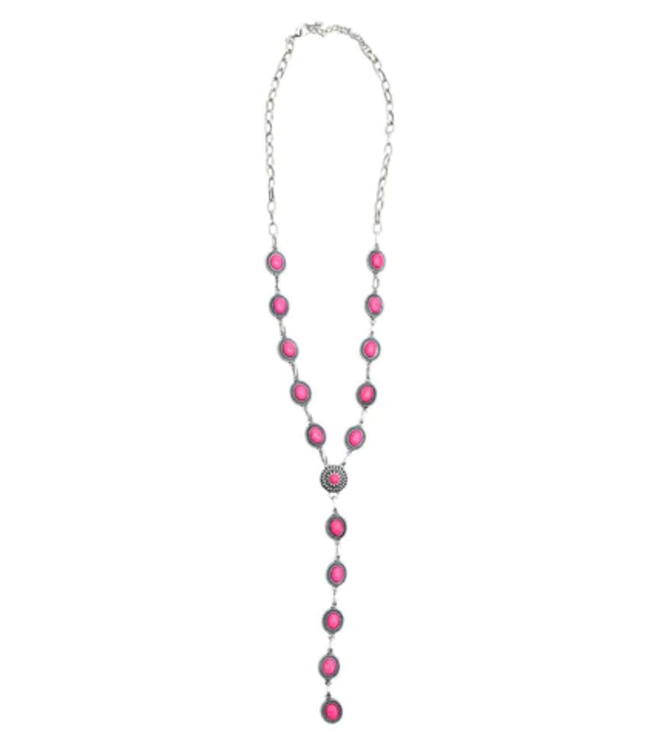 PINK CONCHO LARIAT NECKLACE