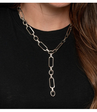 West&Co SILVER CHUNKY CHAIN Y NECKLACE