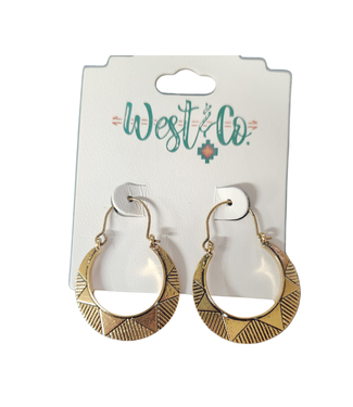 West&Co BURNISHED GOLD SUN STAMPED HOOP EARRINGS