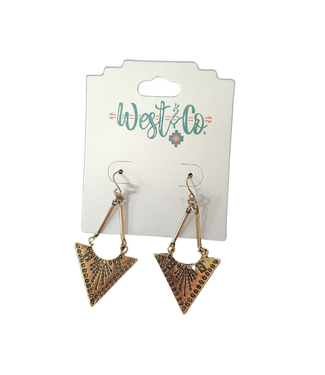 West&Co TRIANGLE STAMPED DROP EARRINGS