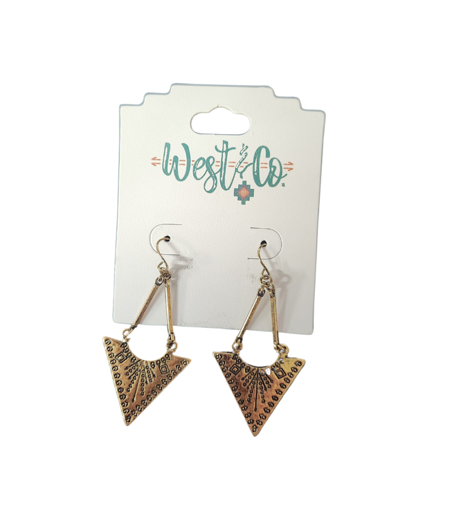 TRIANGLE STAMPED DROP EARRINGS