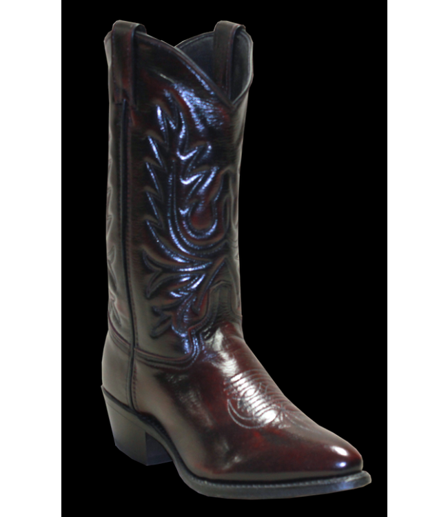 12" BLACK CHERRY COWHIDE ROUND TOE BOOTS