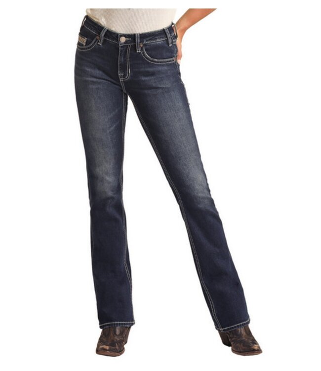 AZTEC MID RISE BOOTCUT JEANS