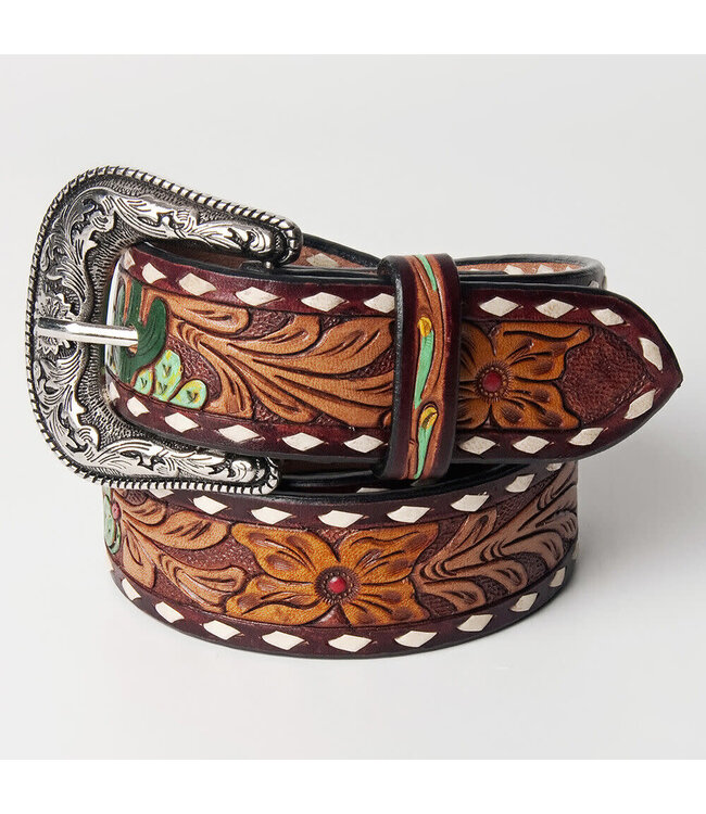 HAND PAINTED LEATHER BELT