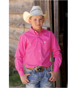 Cinch PINK SOLID TWILL BUTTON DOWN