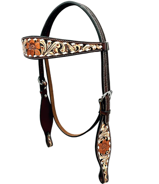 BAR H EQUINE FLORAL HAND PAINTED HEADSTALL