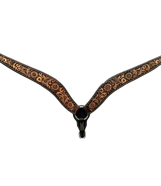 SUNFLOWER FLORAL HAND CARVED BREAST COLLAR