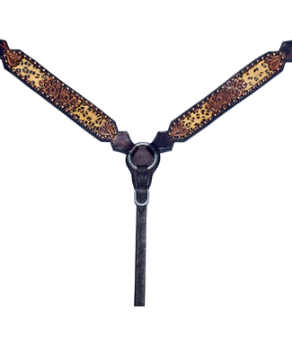 BAR H EQUINE FLORAL CHEETAH PRINT BREAST COLLAR