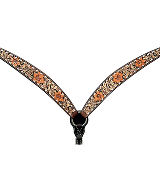 BAR H EQUINE FLORAL HAND PAINTED BREAST COLLAR