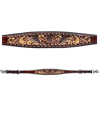 BAR H EQUINE FLORAL HAND CARVED WITHER STRAP