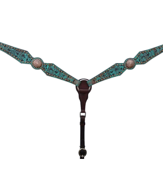 BAR H EQUINE SPOTTED PINWHEEL FLORAL HAND PAINTED BREAST COLLAR