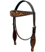 SUNFLOWER FLORAL HAND CARVED HEADSTALL