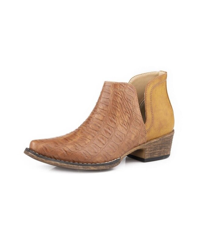 AVA CAIMAN TAN ANKLE BOOT