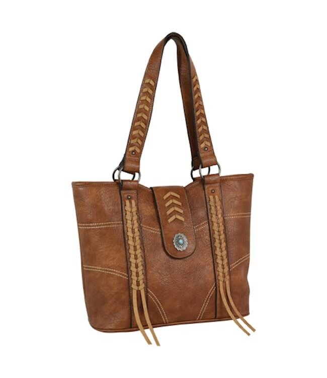 TOTE BROWN WITH LACED TRIP