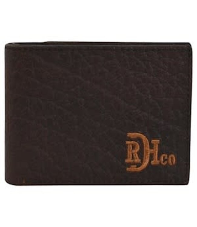 22228881W1 RED DIRT HAT CO MENS BIFOLD WALLET BISON GRAIN LEATHER