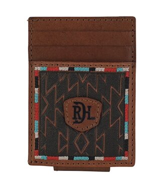 RED DIRT HAT CO CARD CASE W/MAGNET CLIP MULTICOLOR STITCHING