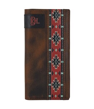 RED DIRT HAT CO RODEO WALLET OILED ANTIQUE BROWN W/ RED SOUTHWESTERN