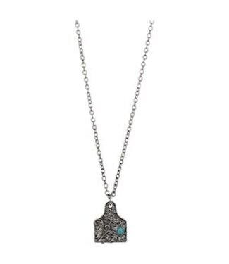Justin NECKLACE COW TAG W/DIMENSIONAL FILIGREE