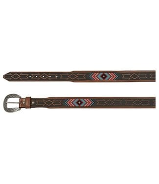 RED DIRT HAT CO MENS TAPERED BELT NEEDLEPOINT INLAY
