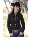 SOLID BLACK BUTTON-DOWN WESTERN SHIRT