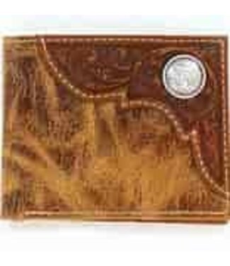 Ariat BI FOLD WALLET DISTRESSED BROWN TOOLED OVERLAY
