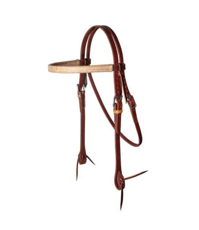 RANCH RAWHIDE TRIMMED 5/8" BROWBAND HEADSTALL