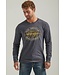 112339605 WRANGLER MEN'S FRONT GRAPHIC L/S T-SHIRT IN CAVIAR HEATHER