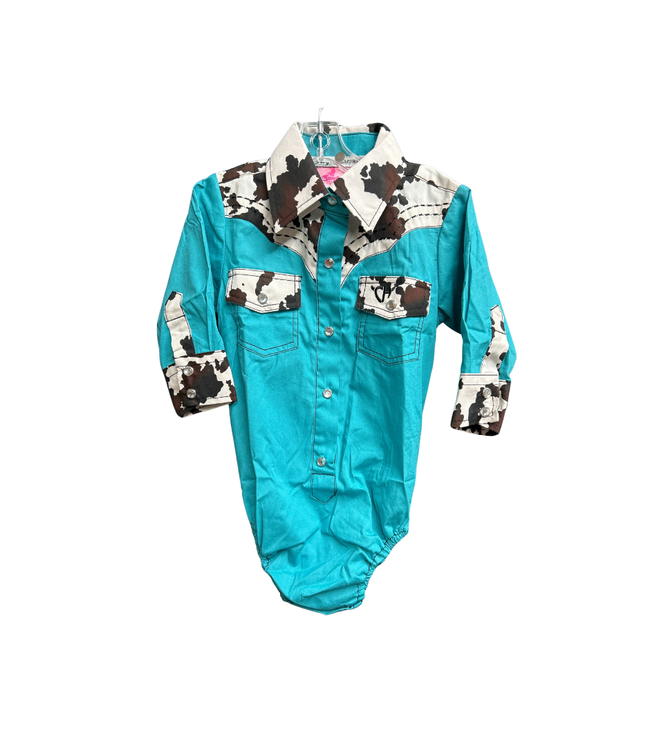 825604-390 COWGIRL HARDWARE GIRL'S INFANT/TODDLER MOODY COW PRINT L/S SHIRT
