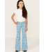 TOOLED BUTTON FLARE STRETCH DENIM JEANS